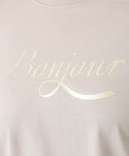 OLKJD05069 eur3(エウルキューブ) 【WEB先行販売】【大きいサイズ】ドロップショルダーロゴTシャツ グレージュ