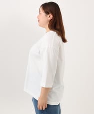 OLKJD05069 eur3(エウルキューブ) 【WEB先行販売】【大きいサイズ】ドロップショルダーロゴTシャツ ホワイト