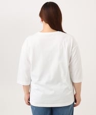 OLKJD05069 eur3(エウルキューブ) 【WEB先行販売】【大きいサイズ】ドロップショルダーロゴTシャツ ホワイト
