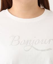 OLKJD05069 eur3(エウルキューブ) 【WEB先行販売】【大きいサイズ】ドロップショルダーロゴTシャツ ホワイト