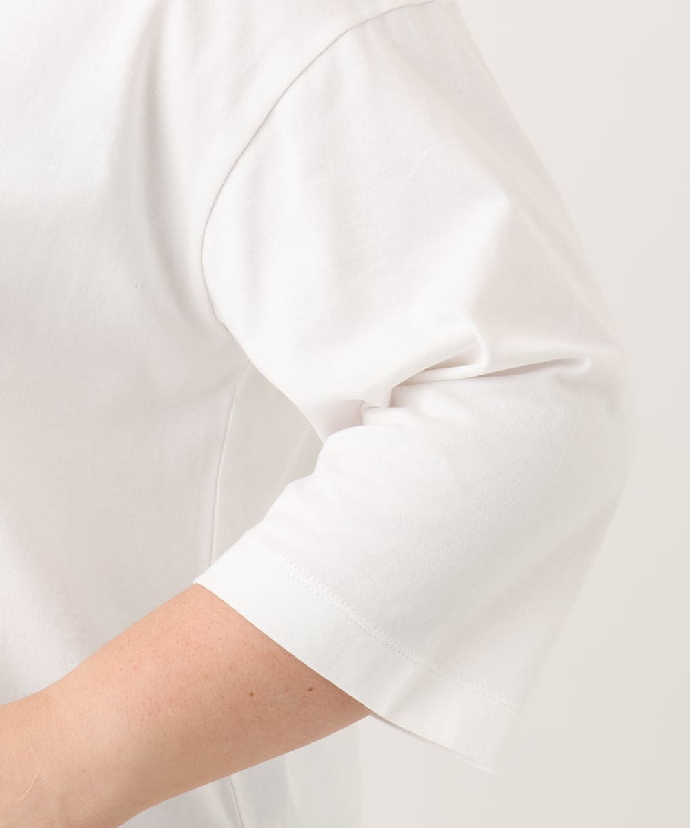 OLKJD05069 eur3(エウルキューブ) 【WEB先行販売】【大きいサイズ】ドロップショルダーロゴTシャツ ホワイト