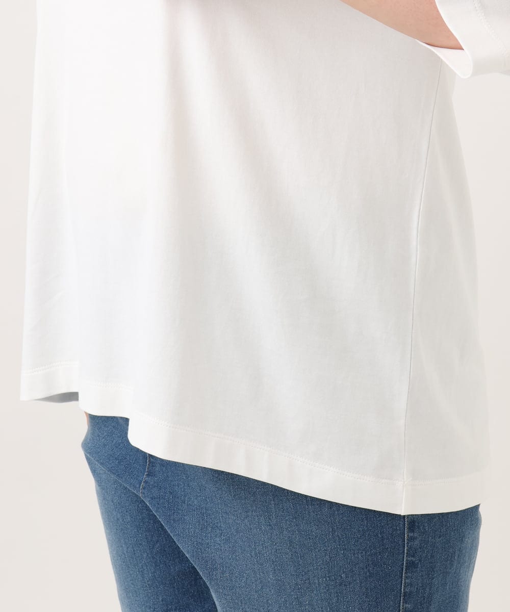 OLKJD05069 eur3(エウルキューブ) 【WEB先行販売】【大きいサイズ】ドロップショルダーロゴTシャツ ホワイト