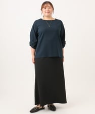 OLKJD12059 eur3(エウルキューブ) 【大きいサイズ】カーブヘムカットソー グリーン