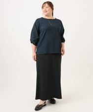 OLKJD12059 eur3(エウルキューブ) 【大きいサイズ】カーブヘムカットソー グリーン
