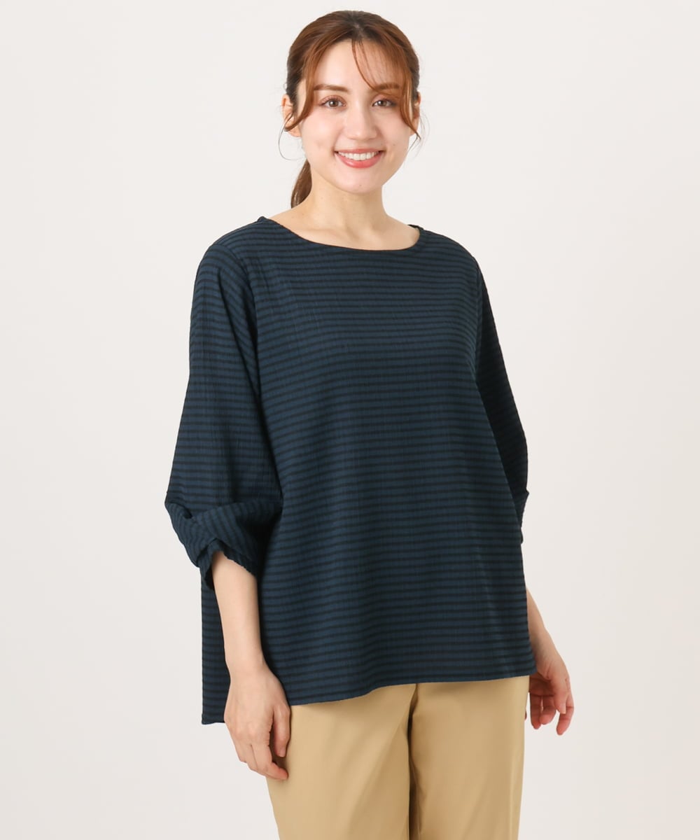 OLKJD12059 eur3(エウルキューブ) 【大きいサイズ】カーブヘムカットソー グリーン