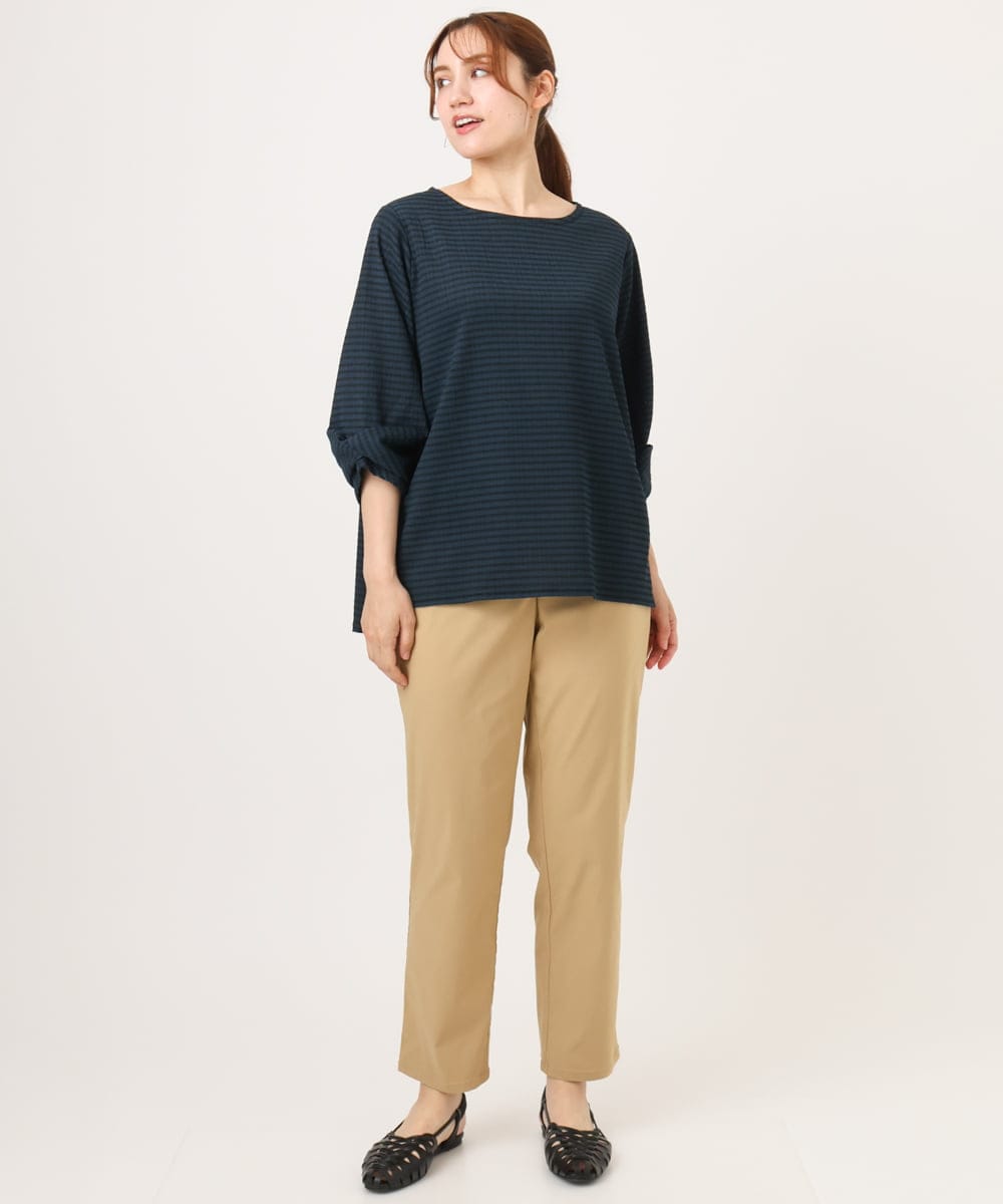 OLKJD12059 eur3(エウルキューブ) 【大きいサイズ】カーブヘムカットソー グリーン