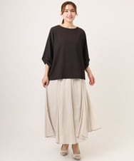 OLKJD12059 eur3(エウルキューブ) 【大きいサイズ】カーブヘムカットソー ダークブラウン
