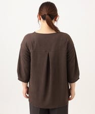 OLKJD13069 eur3(エウルキューブ) 【大きいサイズ】レイヤード風裾レーストップス ダークブラウン