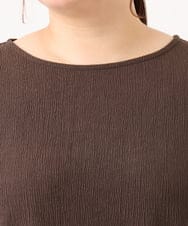 OLKJD13069 eur3(エウルキューブ) 【大きいサイズ】レイヤード風裾レーストップス ダークブラウン