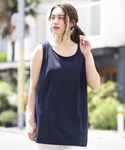 OLKJM04040 eur3 【大きいサイズ】メッシュ見えリブタンク