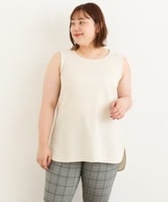 OLKJP02040 eur3(エウルキューブ) 【大きいサイズ】ワッフルロング丈タンクトップ アイボリー(80)