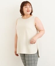 OLKJP02040 eur3(エウルキューブ) 【大きいサイズ】ワッフルロング丈タンクトップ アイボリー(80)