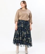 OLKJS02079 eur3(エウルキューブ) 【大きいサイズ/接触冷感】ねじり袖コットントップス モカ(84)