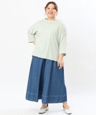 OLKJS14079 eur3(エウルキューブ) 【大きいサイズ】ドクターカラーカットソー ライトグリーン(30)