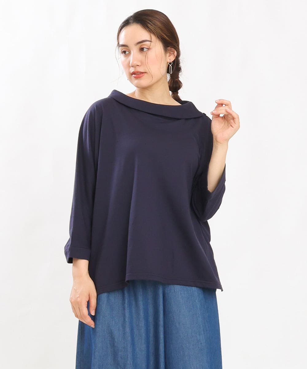 OLKJS14079 eur3(エウルキューブ) 【大きいサイズ】ドクターカラーカットソー ネイビー(57)