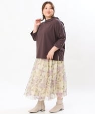 OLKJS14079 eur3(エウルキューブ) 【大きいサイズ】ドクターカラーカットソー ブラウン(87)