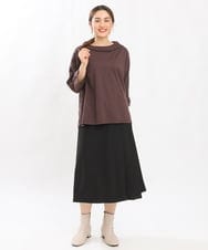 OLKJS14079 eur3(エウルキューブ) 【大きいサイズ】ドクターカラーカットソー ブラウン(87)