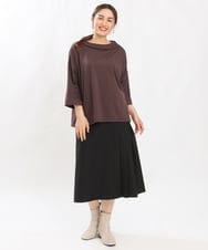 OLKJS14079 eur3(エウルキューブ) 【大きいサイズ】ドクターカラーカットソー ブラウン(87)