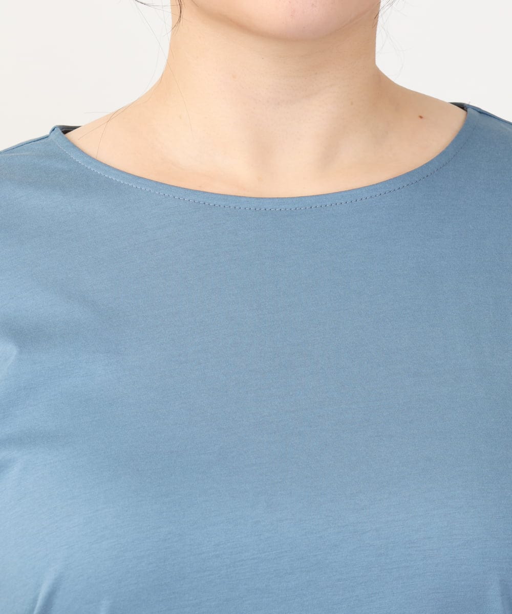 OLKJV03079 eur3(エウルキューブ) 【大きいサイズ/接触冷感】インショルダー切り替えトップス ブルー(55)