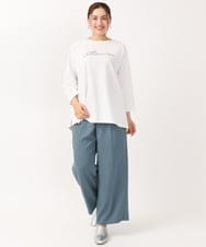 OLKJV13059 eur3(エウルキューブ) 【大きいサイズ/接触冷感】コットンロゴTシャツ ホワイト(90)