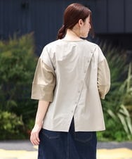 OLKJV22079 eur3(エウルキューブ) 【大きいサイズ/LAVEANGE×eur3】バックボタン切り替えカットソー カーキ(36)
