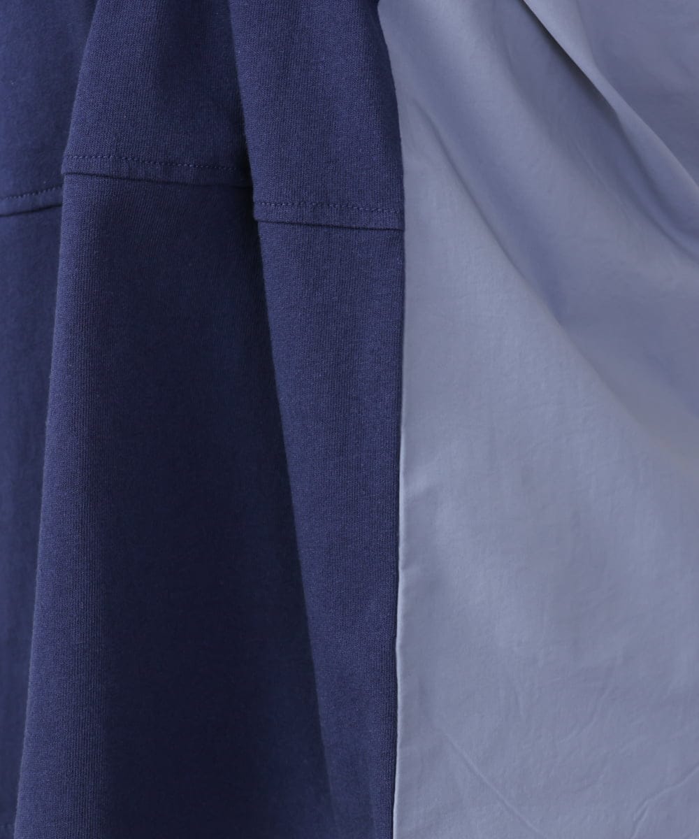 OLKJV22079 eur3(エウルキューブ) 【大きいサイズ/LAVEANGE×eur3】バックボタン切り替えカットソー ネイビー(57)