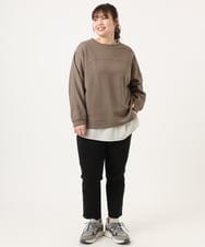 OLKKA01069 eur3(エウルキューブ) 【WEB先行販売】【大きいサイズ】ダンボールスウェットプルオーバー モカ(84)