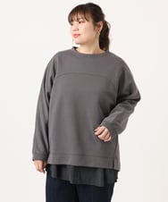 OLKKA01069 eur3(エウルキューブ) 【WEB先行販売】【大きいサイズ】ダンボールスウェットプルオーバー ダークグレー(93)