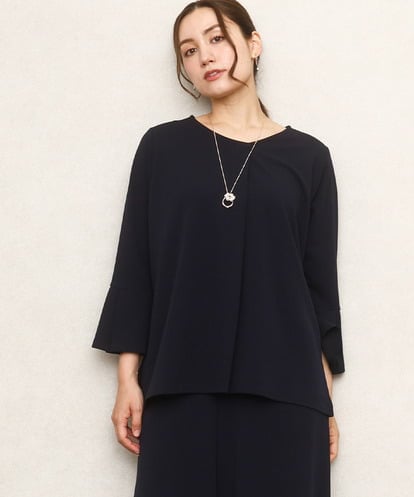 OLKKA02069 eur3 【WEB先行販売】【大きいサイズ】カットジョーゼット袖フレアトップス