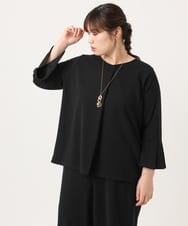 OLKKA02069 eur3(エウルキューブ) 【WEB先行販売】【大きいサイズ】カットジョーゼット袖フレアトップス ブラック(94)