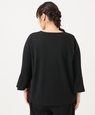 OLKKA02069 eur3(エウルキューブ) 【WEB先行販売】【大きいサイズ】カットジョーゼット袖フレアトップス ブラック(94)