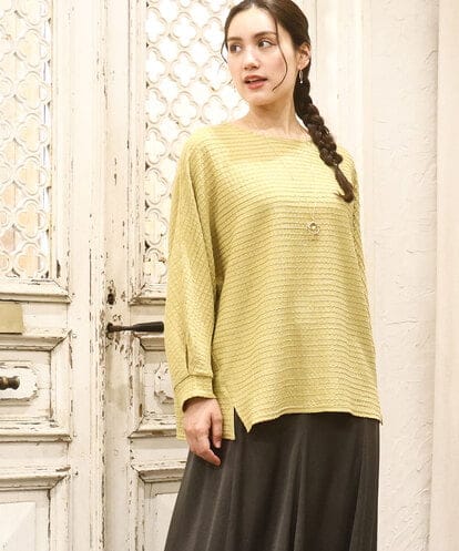 OLKKA08069 eur3 【WEB先行販売】【大きいサイズ】シャーリングジャージープルオーバー