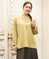 OLKKA08069 eur3(エウルキューブ) 【WEB先行販売】【大きいサイズ】シャーリングジャージープルオーバー イエロー(25)