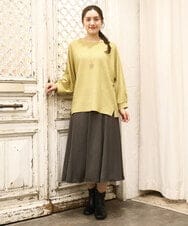 OLKKA08069 eur3(エウルキューブ) 【WEB先行販売】【大きいサイズ】シャーリングジャージープルオーバー イエロー(25)