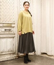 OLKKA08069 eur3(エウルキューブ) 【WEB先行販売】【大きいサイズ】シャーリングジャージープルオーバー イエロー(25)