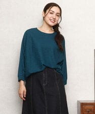 OLKKA08069 eur3(エウルキューブ) 【WEB先行販売】【大きいサイズ】シャーリングジャージープルオーバー グリーン(35)