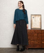 OLKKA08069 eur3(エウルキューブ) 【WEB先行販売】【大きいサイズ】シャーリングジャージープルオーバー グリーン(35)