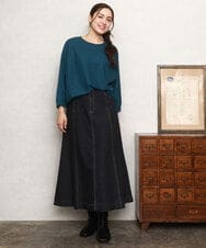 OLKKA08069 eur3(エウルキューブ) 【WEB先行販売】【大きいサイズ】シャーリングジャージープルオーバー グリーン(35)