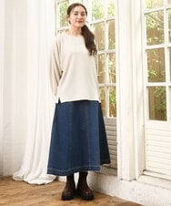 OLKKA08069 eur3(エウルキューブ) 【WEB先行販売】【大きいサイズ】シャーリングジャージープルオーバー アイボリー(80)（WEB限定カラー）
