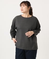 OLKKA08069 eur3(エウルキューブ) 【WEB先行販売】【大きいサイズ】シャーリングジャージープルオーバー ダークグレー(93)
