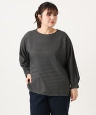 OLKKA08069 eur3(エウルキューブ) 【WEB先行販売】【大きいサイズ】シャーリングジャージープルオーバー ダークグレー(93)