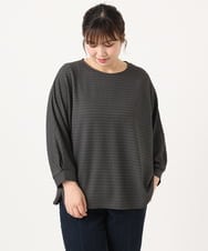 OLKKA08069 eur3(エウルキューブ) 【WEB先行販売】【大きいサイズ】シャーリングジャージープルオーバー ダークグレー(93)