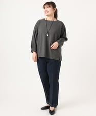 OLKKA08069 eur3(エウルキューブ) 【WEB先行販売】【大きいサイズ】シャーリングジャージープルオーバー ダークグレー(93)