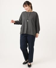 OLKKA08069 eur3(エウルキューブ) 【WEB先行販売】【大きいサイズ】シャーリングジャージープルオーバー ダークグレー(93)