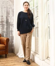 OLKKA11059 eur3(エウルキューブ) 【WEB先行販売】【大きいサイズ】リップルボーダーカットソー ネイビー(57)