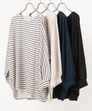 OLKKA11059 eur3(エウルキューブ) 【WEB先行販売】【大きいサイズ】リップルボーダーカットソー アイボリー(80)