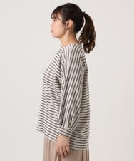 OLKKA11059 eur3(エウルキューブ) 【WEB先行販売】【大きいサイズ】リップルボーダーカットソー アイボリー(80)