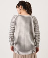 OLKKA11059 eur3(エウルキューブ) 【WEB先行販売】【大きいサイズ】リップルボーダーカットソー アイボリー(80)