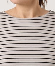 OLKKA11059 eur3(エウルキューブ) 【WEB先行販売】【大きいサイズ】リップルボーダーカットソー アイボリー(80)