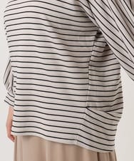 OLKKA11059 eur3(エウルキューブ) 【WEB先行販売】【大きいサイズ】リップルボーダーカットソー アイボリー(80)